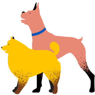 two dogs illustration - small