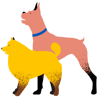 two dogs illustration - small