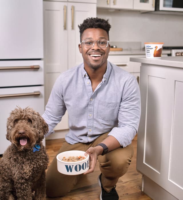 Renaldo with Winston the dog